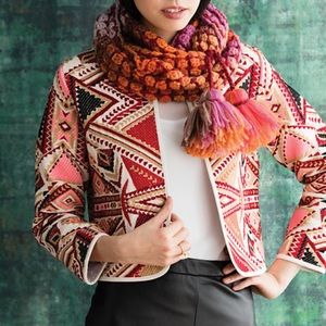 TOPSHOP Geometric Embroidered Jacket